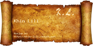 Khin Lili névjegykártya